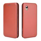 For ZTE Blade A3 Lite Carbon Fiber Texture Horizontal Flip TPU + PC + PU Leather Case with Card Slot(Brown) - 2