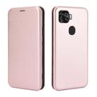 For ZTE A1 ZTG01 5G Carbon Fiber Texture Horizontal Flip TPU + PC + PU Leather Case with Card Slot(Pink) - 2