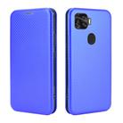 For ZTE A1 ZTG01 5G Carbon Fiber Texture Horizontal Flip TPU + PC + PU Leather Case with Card Slot(Blue) - 2