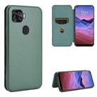 For ZTE A1 ZTG01 5G Carbon Fiber Texture Horizontal Flip TPU + PC + PU Leather Case with Card Slot(Green) - 1