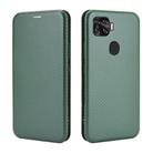 For ZTE A1 ZTG01 5G Carbon Fiber Texture Horizontal Flip TPU + PC + PU Leather Case with Card Slot(Green) - 2