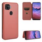 For ZTE A1 ZTG01 5G Carbon Fiber Texture Horizontal Flip TPU + PC + PU Leather Case with Card Slot(Brown) - 1