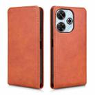 For Redmi 13 4G / Note 13R 5G Magnetic Vertical Flip Leather Phone Case(Brown) - 2