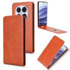 For Redmi Note 14 Pro 5G / Note 14 Pro+ Magnetic Vertical Flip Leather Phone Case(Brown) - 1