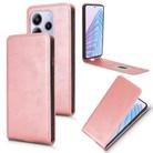 For Redmi Note 14 4G 163.25mm Magnetic Vertical Flip Leather Phone Case(Rose Gold) - 1