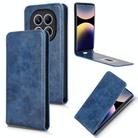 For Redmi Note 14 Pro 4G Magnetic Vertical Flip Leather Phone Case(Blue) - 1