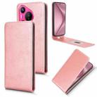 For Huawei Pura 70 5G Magnetic Vertical Flip Leather Phone Case(Rose Gold) - 1