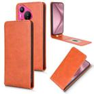 For Huawei Pura 70 5G Magnetic Vertical Flip Leather Phone Case(Brown) - 1