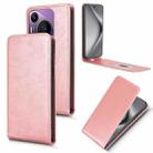 For Huawei Pura 70 Pro 5G / 70 Pro+ 5G Magnetic Vertical Flip Leather Phone Case(Rose Gold) - 1