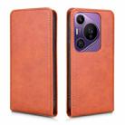 For Huawei Pura 70 Pro 5G / 70 Pro+ 5G Magnetic Vertical Flip Leather Phone Case(Brown) - 2