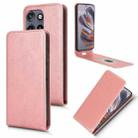 For Motorola Moto S50 5G / Edge 50 Neo 5G Magnetic Vertical Flip Leather Phone Case(Rose Gold) - 1