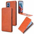 For Motorola Moto G34 5G / G45 5G Magnetic Vertical Flip Leather Phone Case(Brown) - 1