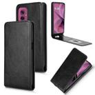 For Motorola Moto G55 5G Magnetic Vertical Flip Leather Phone Case(Black) - 1