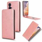 For Motorola Moto G85 5G / S50 Neo 5G Magnetic Vertical Flip Leather Phone Case(Rose Gold) - 1