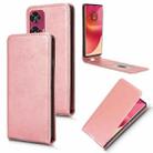 For Motorola Edge 50 Fusion 5G Magnetic Vertical Flip Leather Phone Case(Rose Gold) - 1