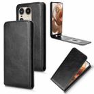 For Motorola Edge 50 Ultra 5G Magnetic Vertical Flip Leather Phone Case(Black) - 1