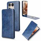 For Motorola Edge 50 Ultra 5G Magnetic Vertical Flip Leather Phone Case(Blue) - 1