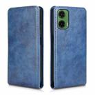 For Motorola Moto G35 5G Magnetic Vertical Flip Leather Phone Case(Blue) - 2
