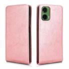 For Motorola Moto G35 5G Magnetic Vertical Flip Leather Phone Case(Rose Gold) - 2