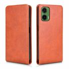 For Motorola Moto G35 5G Magnetic Vertical Flip Leather Phone Case(Brown) - 2