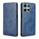 For Motorola Moto G75 5G Magnetic Vertical Flip Leather Phone Case(Blue) - 2