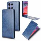 For Motorola Edge 50 Pro 5G Magnetic Vertical Flip Leather Phone Case(Blue) - 1