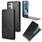 For Motorola Moto G54 5G Magnetic Vertical Flip Leather Phone Case(Black) - 1
