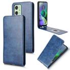 For Motorola Moto G54 5G Magnetic Vertical Flip Leather Phone Case(Blue) - 1