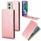 For Motorola Moto G54 5G Magnetic Vertical Flip Leather Phone Case(Rose Gold) - 1