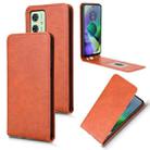 For Motorola Moto G54 5G Magnetic Vertical Flip Leather Phone Case(Brown) - 1