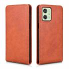 For Motorola Moto G54 5G Magnetic Vertical Flip Leather Phone Case(Brown) - 2