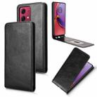 For Motorola Moto G84 5G Magnetic Vertical Flip Leather Phone Case(Black) - 1