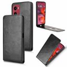 For Motorola Moto G05 Magnetic Vertical Flip Leather Phone Case(Black) - 1