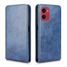 For Motorola Moto G05 Magnetic Vertical Flip Leather Phone Case(Blue) - 2