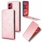 For Motorola Moto G05 Magnetic Vertical Flip Leather Phone Case(Rose Gold) - 1