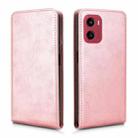 For Motorola Moto G05 Magnetic Vertical Flip Leather Phone Case(Rose Gold) - 2