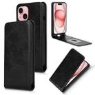 For iPhone 15 Plus Magnetic Vertical Flip Leather Phone Case(Black) - 1