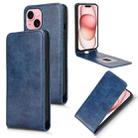 For iPhone 15 Plus Magnetic Vertical Flip Leather Phone Case(Blue) - 1