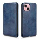 For iPhone 15 Plus Magnetic Vertical Flip Leather Phone Case(Blue) - 2