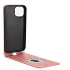 For iPhone 15 Plus Magnetic Vertical Flip Leather Phone Case(Rose Gold) - 3