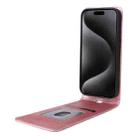 For iPhone 15 Pro Magnetic Vertical Flip Leather Phone Case(Rose Gold) - 3