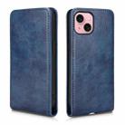 For iPhone 15 Magnetic Vertical Flip Leather Phone Case(Blue) - 2