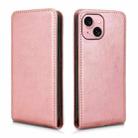 For iPhone 15 Magnetic Vertical Flip Leather Phone Case(Rose Gold) - 2