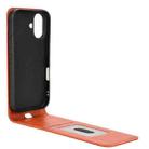 For iPhone 16 Plus Magnetic Vertical Flip Leather Phone Case(Brown) - 3