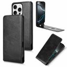 For iPhone 16 Pro Max Magnetic Vertical Flip Leather Phone Case(Black) - 1