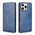 For iPhone 16 Pro Max Magnetic Vertical Flip Leather Phone Case(Blue) - 2