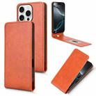 For iPhone 16 Pro Max Magnetic Vertical Flip Leather Phone Case(Brown) - 1