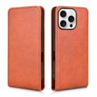 For iPhone 16 Pro Max Magnetic Vertical Flip Leather Phone Case(Brown) - 2