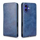 For iPhone 16 Magnetic Vertical Flip Leather Phone Case(Blue) - 2