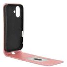 For iPhone 16 Magnetic Vertical Flip Leather Phone Case(Rose Gold) - 3